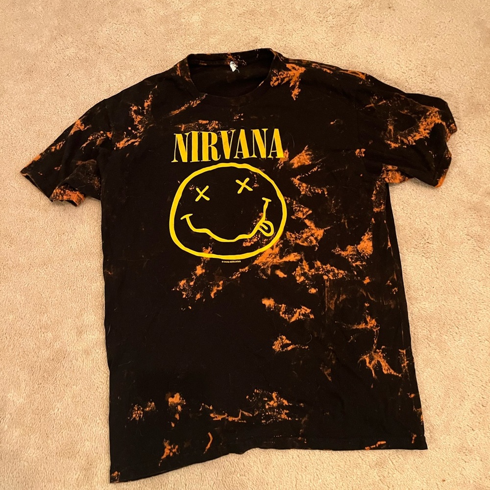 Mens nirvana t shirt tye dye medium